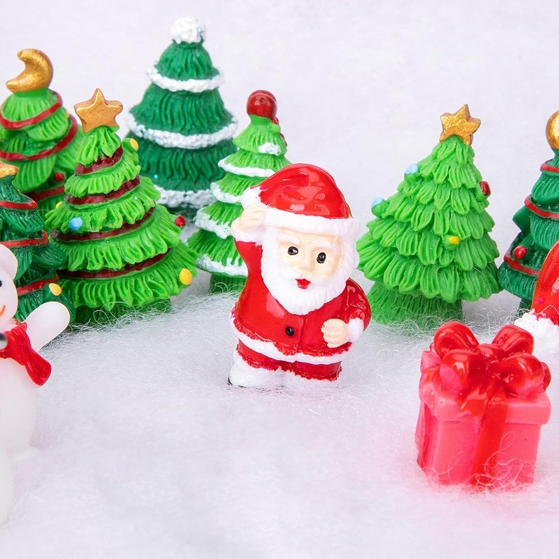 Iceyyyy 37 Pcs Miniature Resin Christmas Figurines-Tiny Figurines Christmas Trees Snowman Santa Claus-Mini Christmas Pendant Decoration for Winter Hloliday Christmas Village Home DIY Kit - Image 3